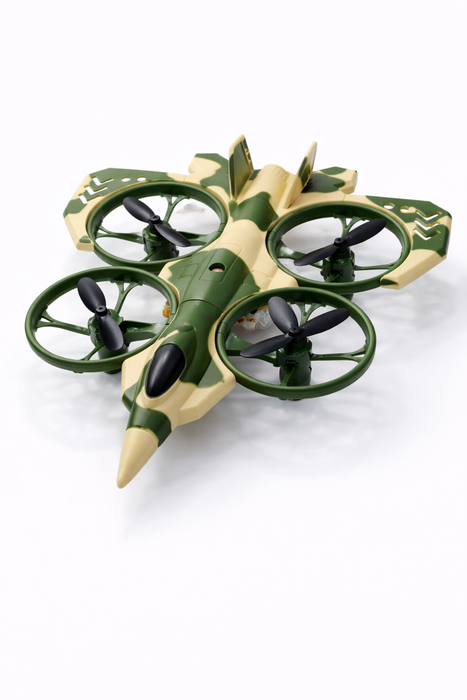 COMBINATION OF LAND AND AIR 2-IN-1 RC FLYING CAR DRONE WITH OPTICAL FLOW HOVER, 360° ROTATION & HEADLESS MODE BLUE