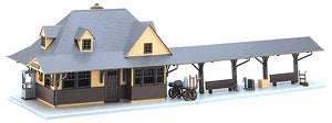 ATLAS O - HILLSIDE STRUCTURE SERIES - KIT -- SUBURBAN PASSENGER STATION W/ONE STATION PLATFORM 7-5/16 X 10-5/16 X 7-1/2" - O - 6901