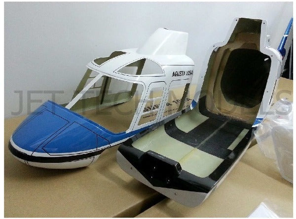 FUNKEY SCALE FUSELAGE AGUSTA 109A .50 (600) SIZE BLUE COLOR WITH FIXED LANDING GEAR