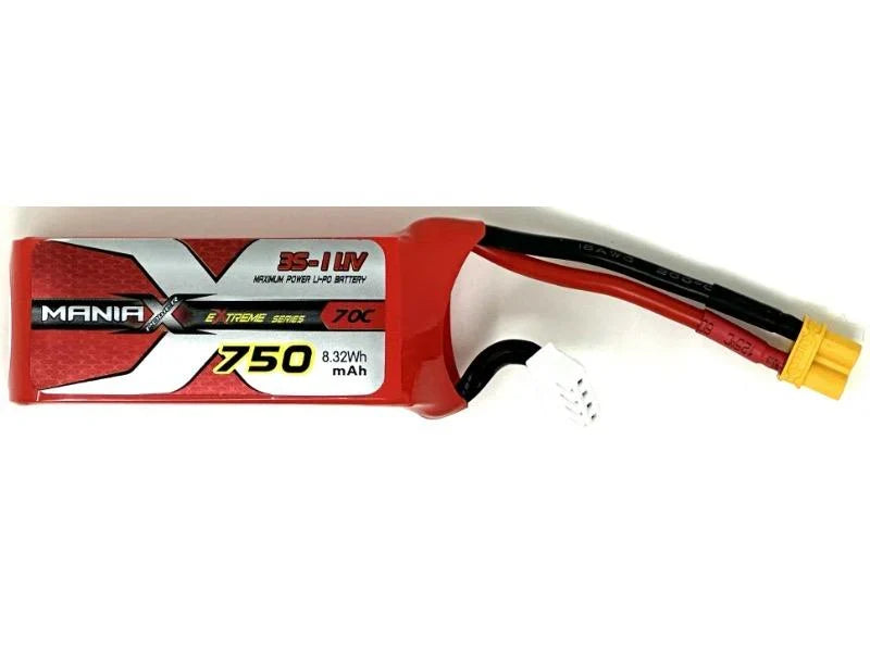 ManiaX 11.1V 750mah 70C (Goosky S2/OMP M2 EVO) : MX750-3S-70