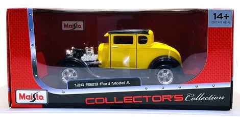MAISTO 1929 FORD MODEL A YELLOW 1/24 DIE CAST MODEL