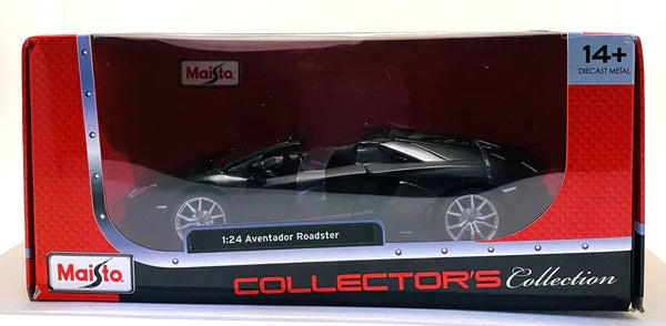 MAISTO LAMBORGHINI AVENTADOR LP 700-4 ROADSTER 1/24 MATT BLACK DIECAST MODEL