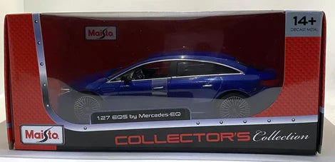 MAISTO EQS BY MERCEDES EQ 1/27 BLUE DIE CAST MODEL