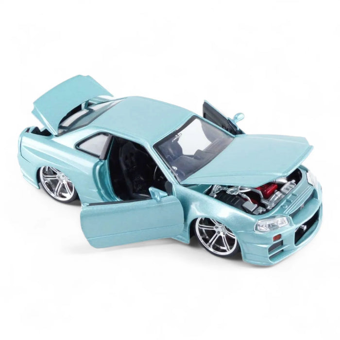 JADA NISSAN SKYLINE GT-R BNR GREEN  DIECAST CAR MODEL