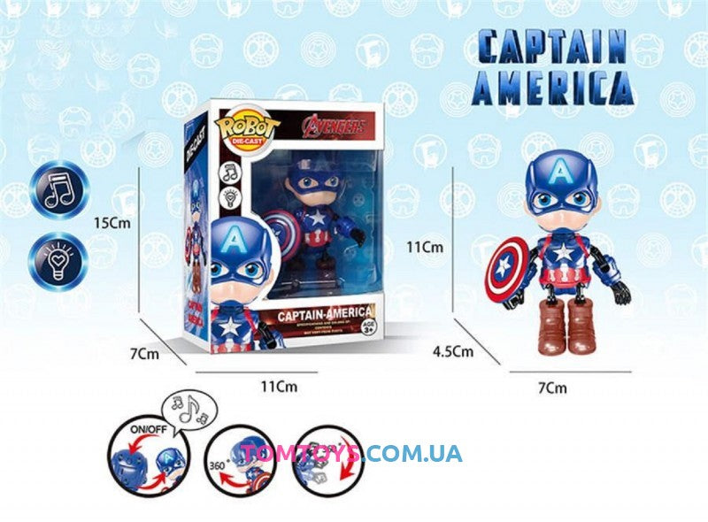 ROBOT DIE CAST CAPTAIN AMERICA RB004