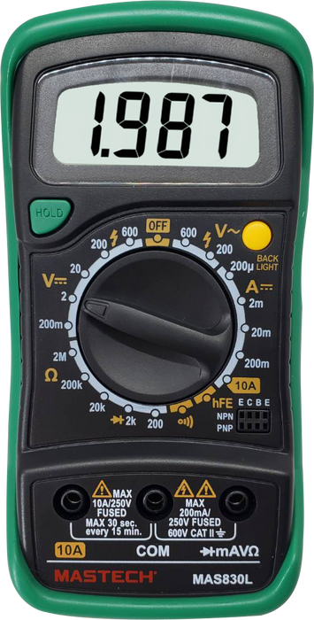 Mastech MAS830L Digital Pocket Multimeter (Assorted)