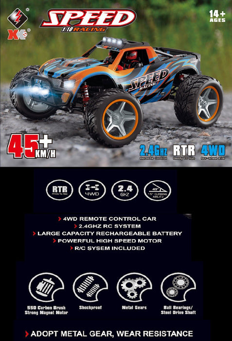 WLTOYS 104009 1:10 2.4G RACING RC CAR 45KM/H 4WD LARGE ALLOY ELECTRIC