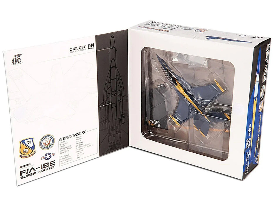 JC Wings F/A-18E Super Hornet Blue Angels 2021 Diecast Aircraft – 1/144 Scale U.S. Navy Collectible Model (JCW-144-F18-004)