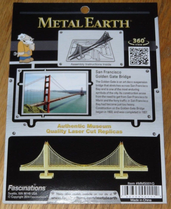GOLDEN GATE BRIDGE GOLD METAL EARTH