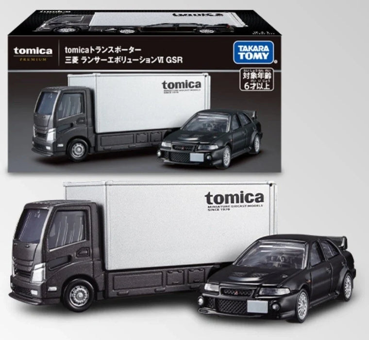 TOMICA PREMIUM MITSUBISHI LANCER EVOLUTION VI GSR TRANSPORTER 912576