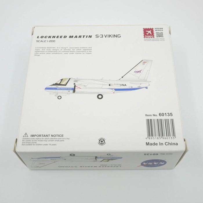 DIE CAST AIRPLANE HOGAN LOCKHEED MARTIN S-3 VIKING NASA 60135 SCALE 1/200