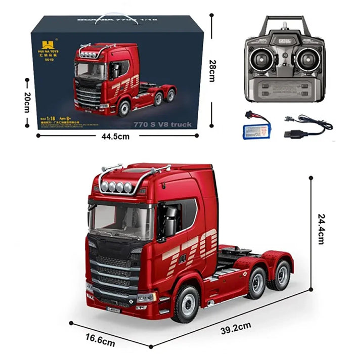 HUINA 1501 1/18 SCANIA 770 S V8 TRUCK RED