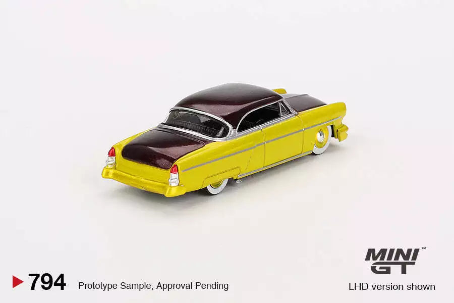 MINI GT 1/64 SCALE LINCOLN CAPRI HOT ROD 1954 LIME YELLOW  NO:794