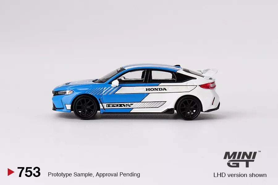 MINI GT 1/64 SCALE HONDA CIVIC TYPE R #3 (2023 PACE CAR BLUE) NO:753