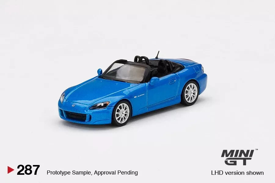 MINI GT HONDA S2000 (BERMUDA BLUE PEARL) 1/64 SCALE NO:287
