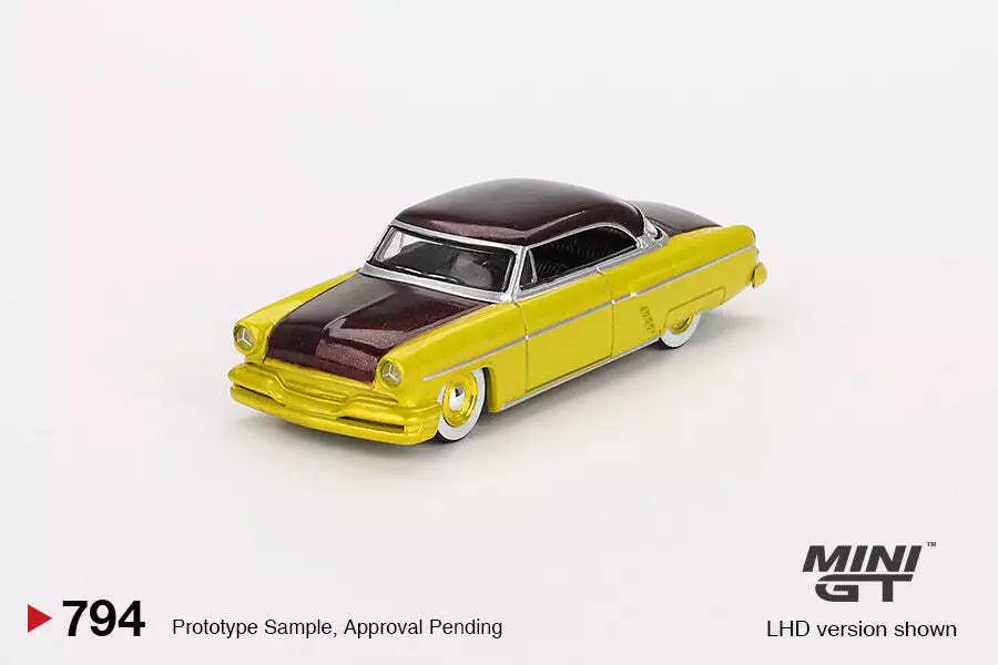 MINI GT 1/64 SCALE LINCOLN CAPRI HOT ROD 1954 LIME YELLOW  NO:794