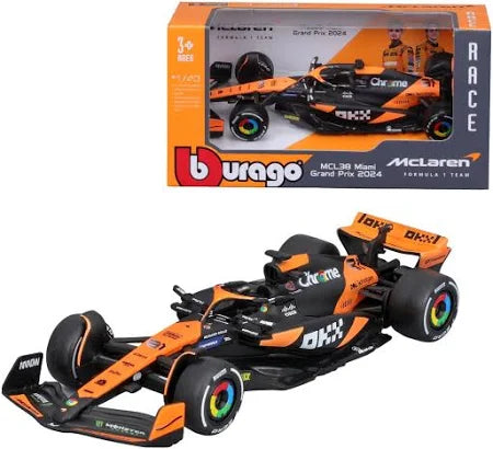 BBURAGO  MCLAREN MCL38 MIAMI GRAND PRIX 2024 1/43 DIECAST MODEL CAR (18-38214N)