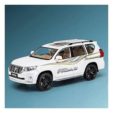 TOYOTA LAND CRUISER PRADO SUV CAR 1:18 DIECAST MODEL CZ806 PULL BACK ALLOY WITH OPENABLE DOORS, SOUND & LIGHT