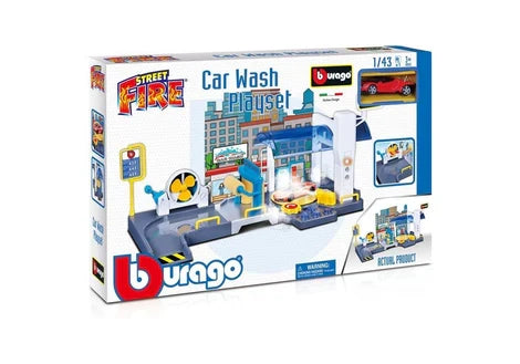 BBURAGO STREETFIRE CAR WASH TRACKSET DIE CAST MODEL
