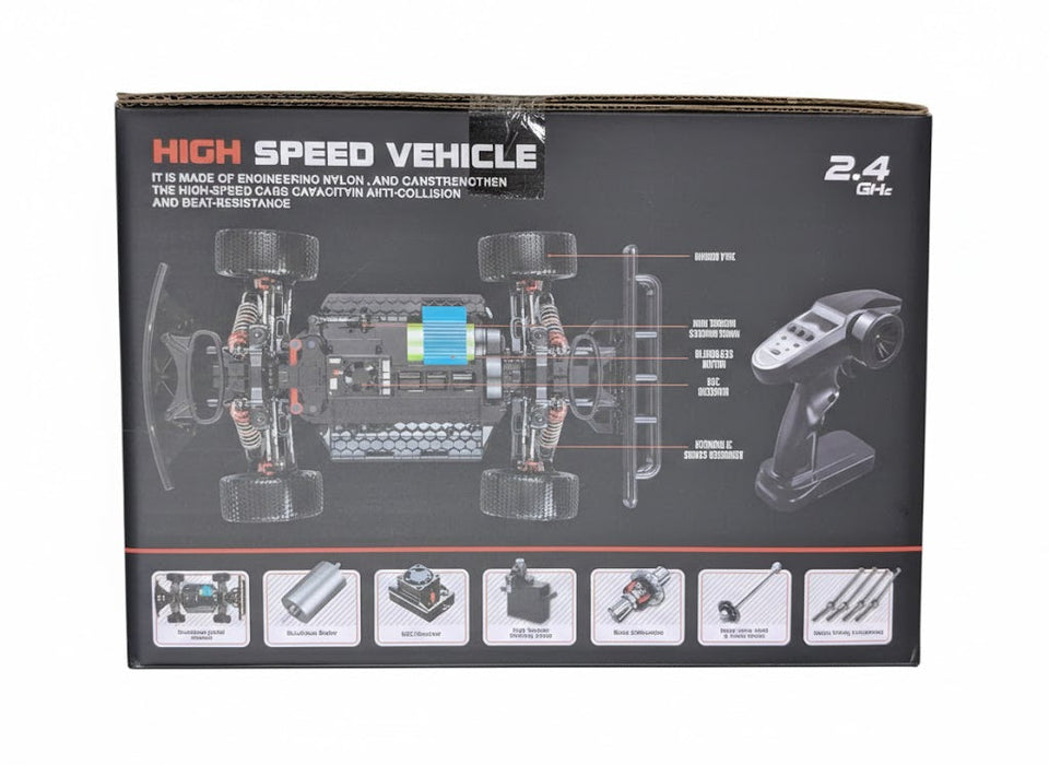 RC MONSTER TRUCK Q130C 1/14 HIGH-SPEED, 4WD BRUSHLESS MOTOR RTR (BLUE)