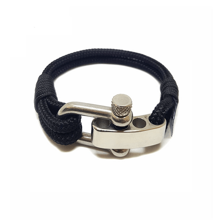 Adjustable Shackle Black Nautical Bracelet