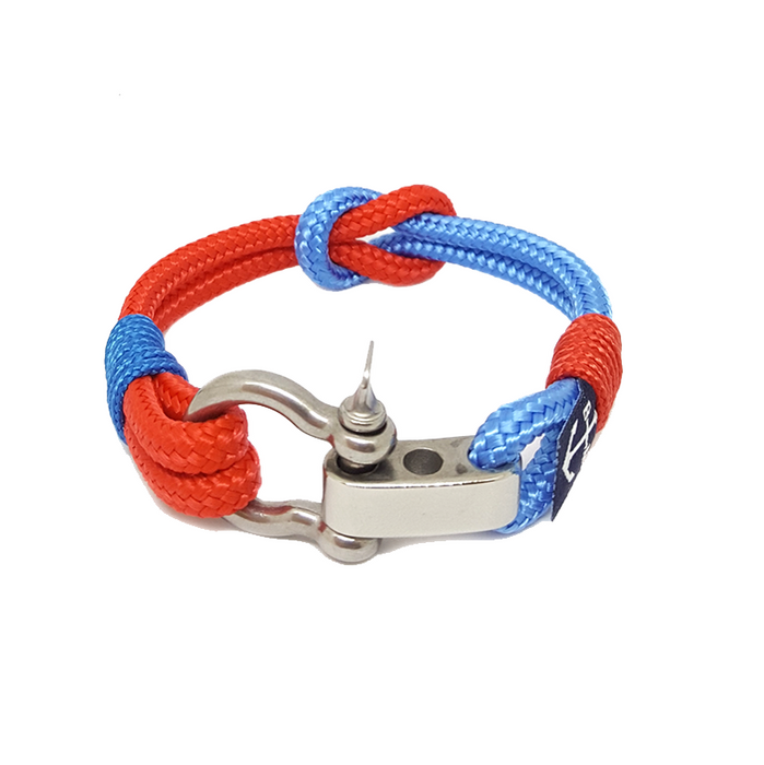 Adjustable Shackle Blue-Red Nautical Bracelet