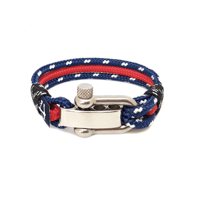 Adjustable Shackle Red and Blue Nautical Bracelet