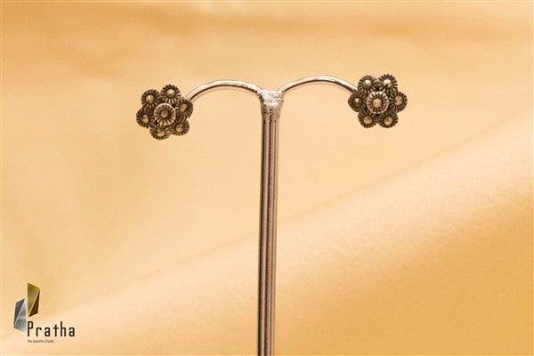 Marcasite Round Flower Studds