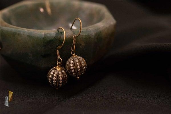 Antique Diamond Ball Earrings