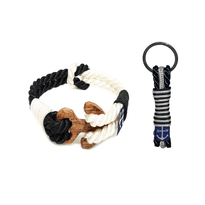 Twisted Rory Wood Nautical Bracelet and Keychain