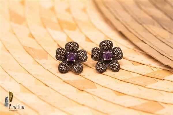 Marcasite Flower Studds