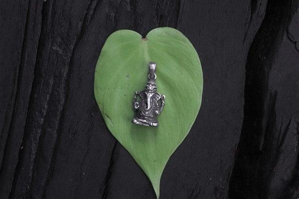 Handcrafted sterling silver Ganesha pendant