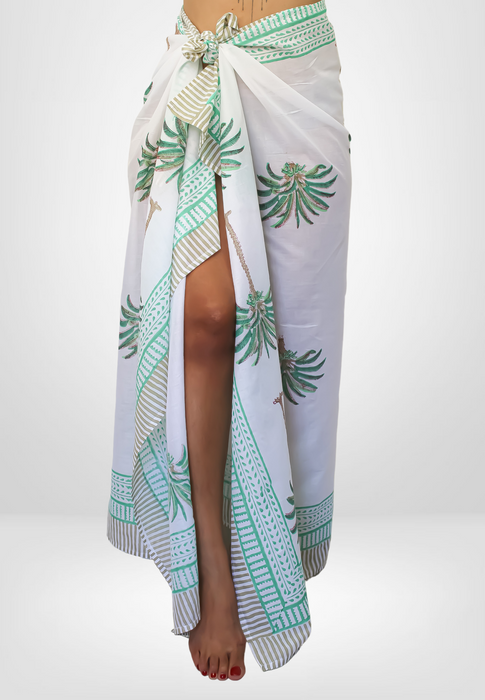 Green Palm Tree Beach Wrap by Bombay Sunset