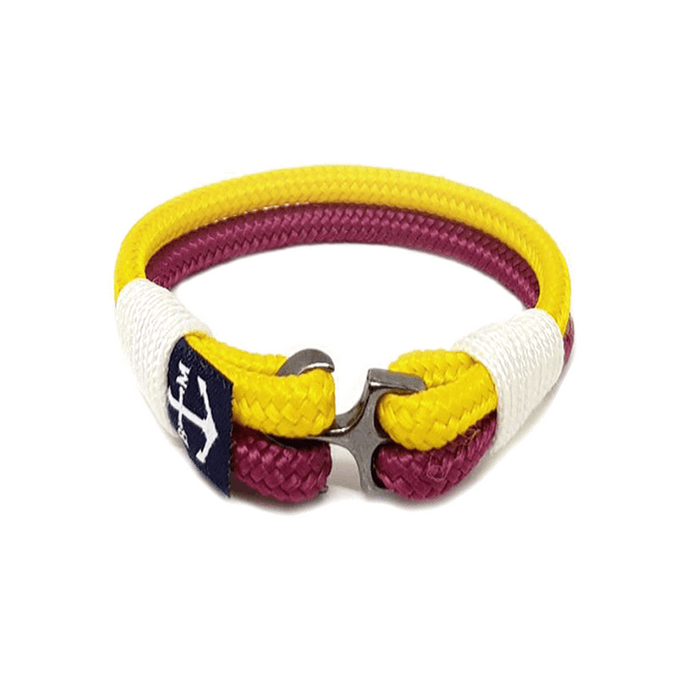 Yellow and Burgundy Nautical Bracelet