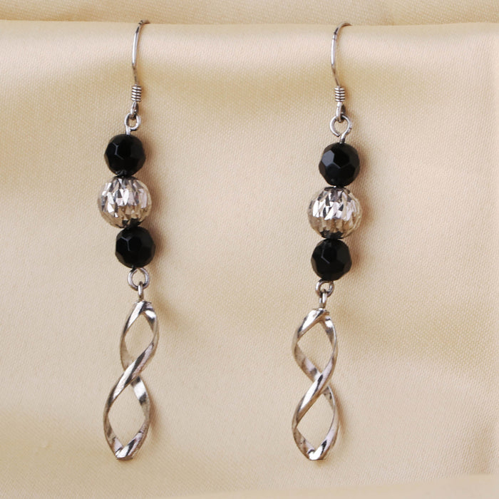 Fancy Black Beads Earrings