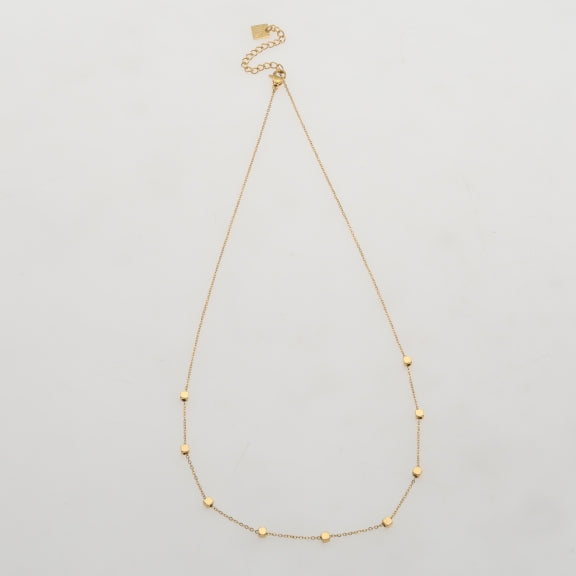 CALLA Square Beads Dainty Gold Chain Necklace