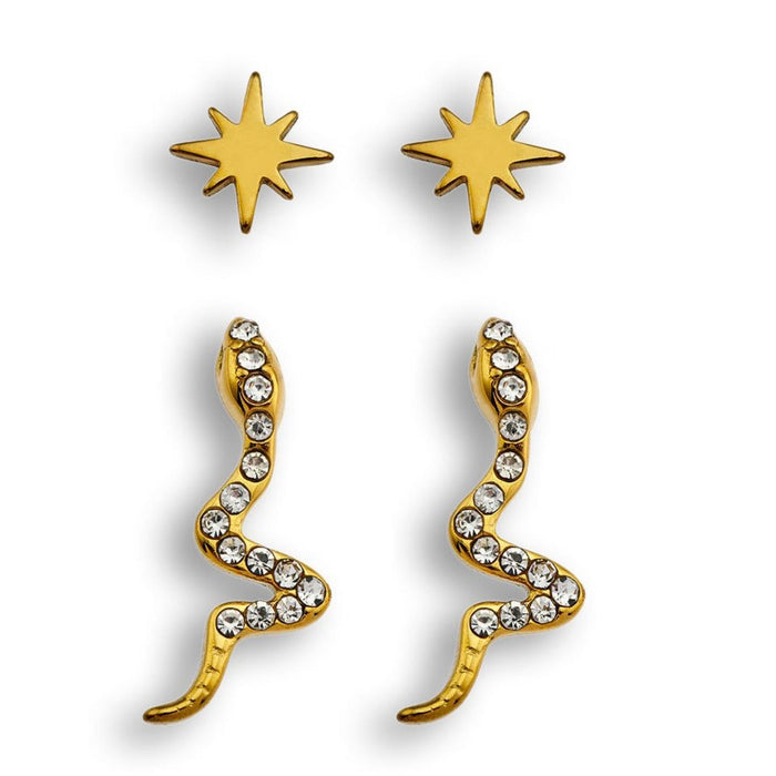 GAHIJI 2-Pair Stud Earrings Set