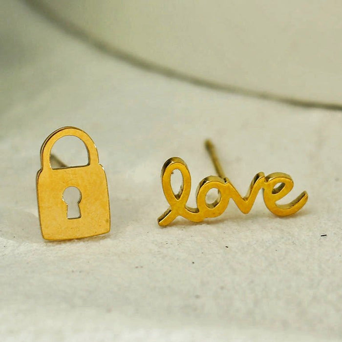 LOVE LOK 2-Pair Stud Earrings Set