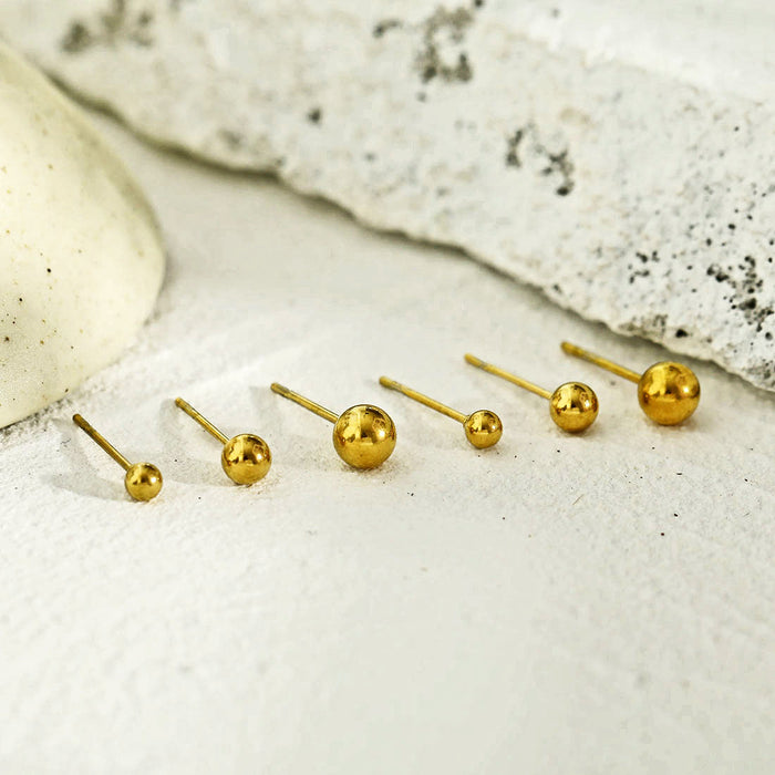 DESTINY 3-Pair Rounded Bead Stud Set