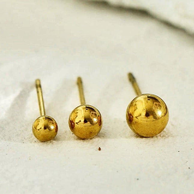 DESTINY 3-Pair Rounded Bead Stud Set