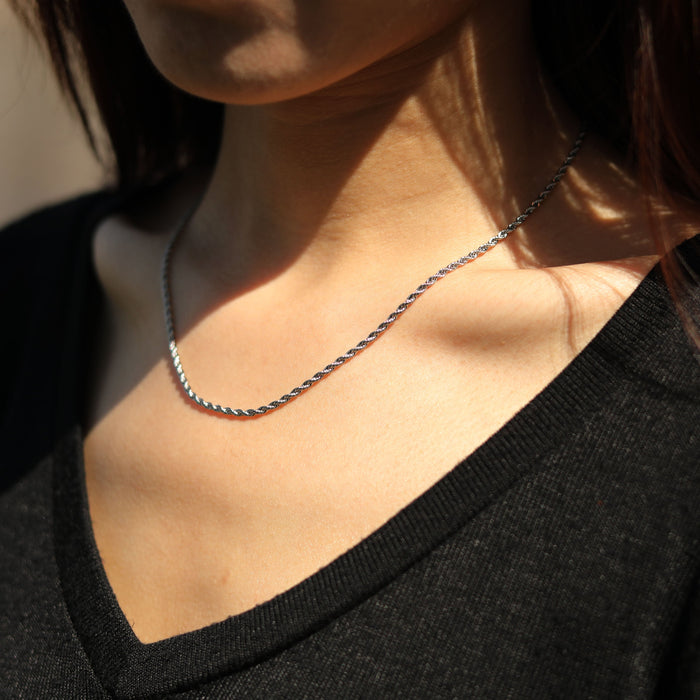 KIRA Rope Chain Silver Necklace