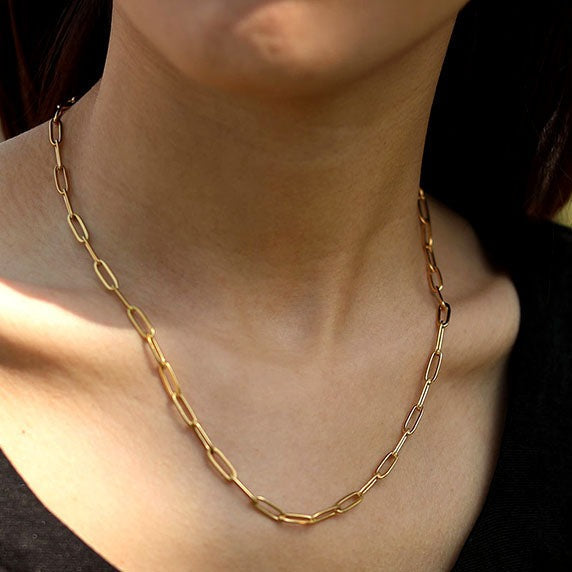 DALIA Essential Gold Chain Link Paper-Clip Necklace