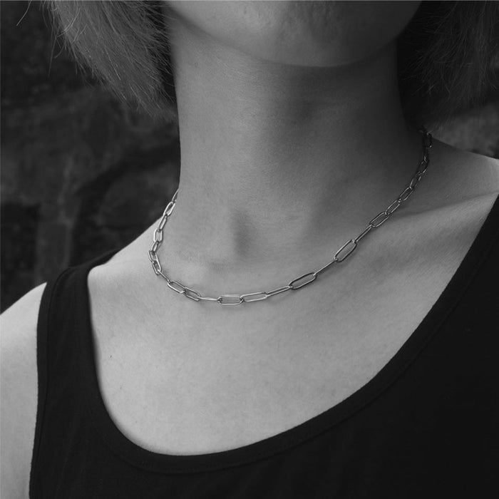 PALERMO Essential Silver Chain Link Paper-Clip Necklace