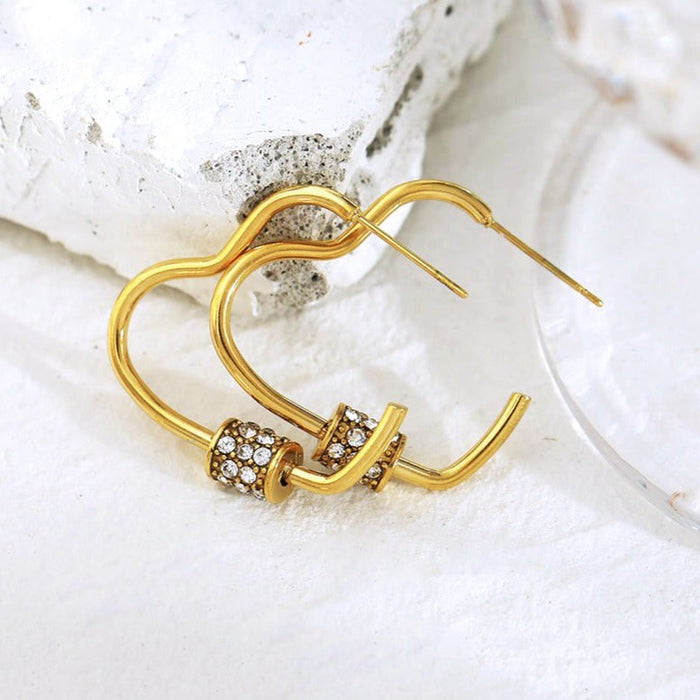 PRECIOUS Zirconia Heart Hoop Earrings