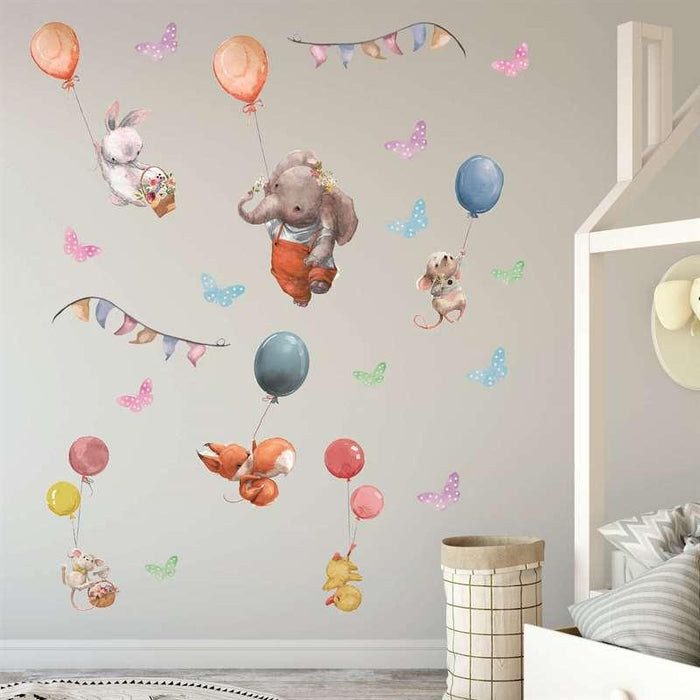 Animal Friends Enjoying Balloons