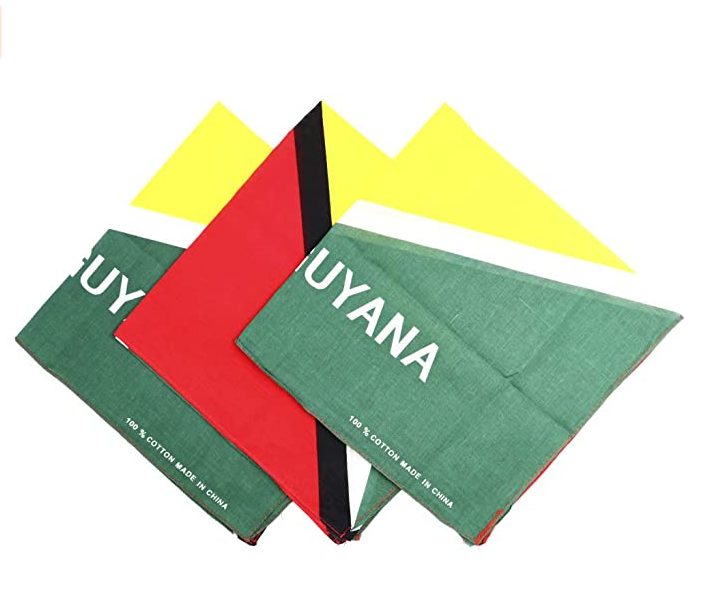 Guyana Flag Face Bandana Handkerchiefs 100% Cotton Print Multipurpose Head Wrap Scarf