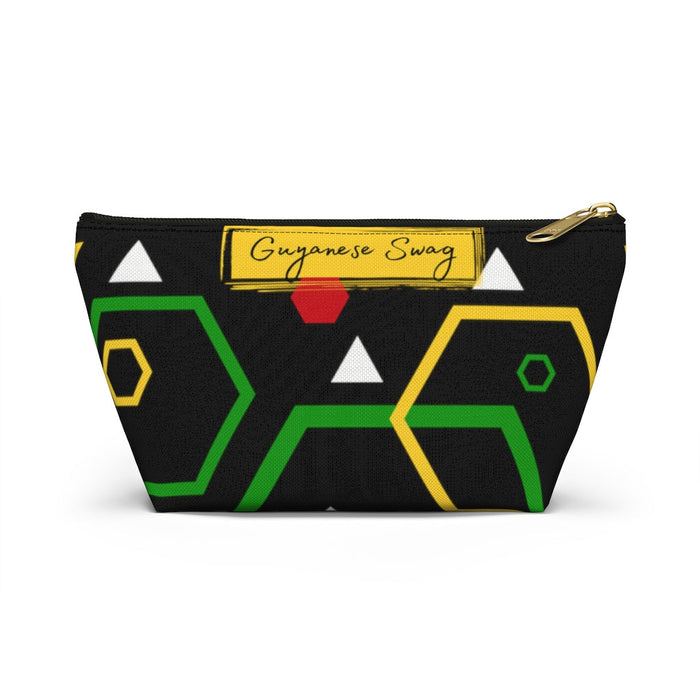 Guyanese Swag Ice Gold Green Accessory Pouch w T-bottom