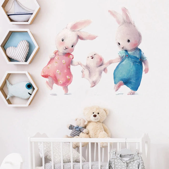 Bunny family wall decal