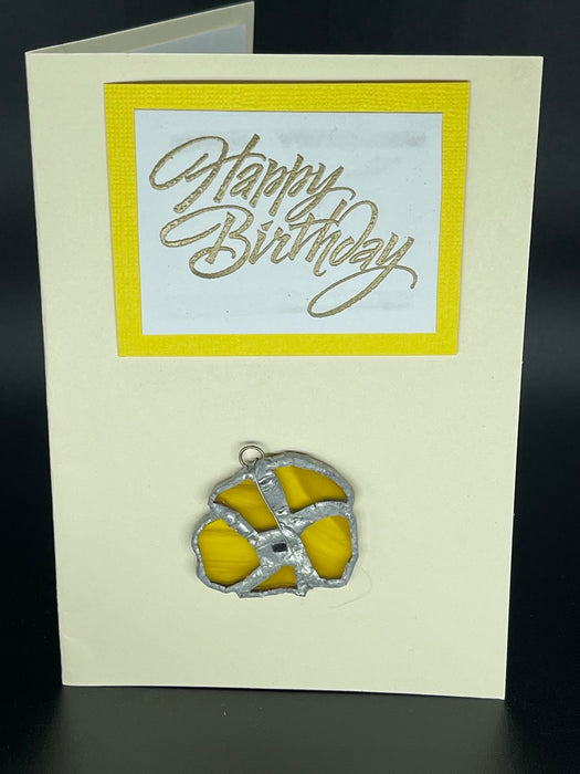 Happy Birthday Leadlight, Sun Catcher Gift Card. Blank