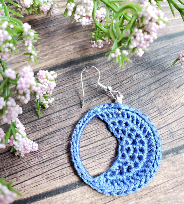 Crescent Moon Crochet Earrings